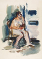 KatNr 306&nbsp;&nbsp; Walter Jacob "Im Lehnstuhl sitzender weiblicher Akt". 1924.