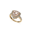 KatNr 812&nbsp;&nbsp; Éntourage-Ring mit Morganit-Trilliant (ca. 2,3 ct).