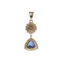 KatNr 757 Collieranhänger mit Brillant-Blüte und Tansanit-Trilliant (ca. 3,2 ct).