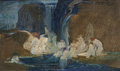 KatNr 059&nbsp;&nbsp; Ludwig von Hofmann (zugeschr.), Badende an der Grotte (Studie). Wohl 1889/1890.