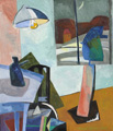 KatNr 144&nbsp;&nbsp; Michael Hofmann, Interieur mit Lampe und Tisch. 2007.