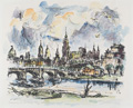 KatNr 592 Gerhard Stengel, Elbauen im Sommer / "Blumenstrauß im Winter" / "Blumenstilleben in der Türkei" / "Dresden an der Elbe" / "Dresden-Altstadt". 1972–2001.