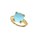KatNr 834&nbsp;&nbsp; Gelbgold-Design-Ring mit Türkis. Artur Gold, Vicenza, Italien.