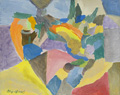 KatNr 148&nbsp;&nbsp; Günter Horlbeck "Kleine südliche Landschaft (Garten am Meer)". 1983.