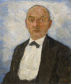 KatNr 089&nbsp;&nbsp; Hans Unger, Porträt eines Herren im Frack. 1920.