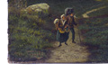 KatNr 30 A. von Taiery (?), Abendliche Gebirgslandschaft mit Flusslauf und Bauern. 1862.