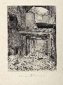 KatNr 264   Richard Müller "Dinant - The house, form which the first shots were fired to our troop". 1914.