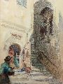 KatNr 873   Rudolf Poeschmann "Kapuzinerstiege Salzburg". Um 1920.
