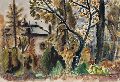 KatNr 809&nbsp;&nbsp; Erhard Hippold , Blick auf die Villa Tönnes in Radebeul. Mid 20th cent.