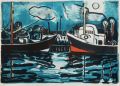 KatNr 578&nbsp;&nbsp; Erhard Hippold, Im Fischerhafen. 1967.