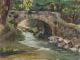 KatNr 084&nbsp;&nbsp; Georg Egmont Oehme(zugeschr.), Bach mit steinerner Brücke. No date.