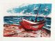 KatNr 524&nbsp;&nbsp; Erhard Hippold, Boote am Strand. No date.