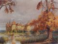 KatNr 086   Rudolf Poeschmann "Jagdschloß Moritzburg im Herbst". No date.