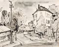 KatNr 379&nbsp;&nbsp; Erhard Hippold, Straßenecke in Radebeul (?). 1953.