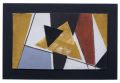 KatNr 064&nbsp;&nbsp; Erhard Hippold, Geometrische Komposition in Erdtönen vor weißem Grund. 1970.