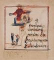KatNr 529 Carl Rade, Fünf Skizzen und eine Spielfigur in der Art des indonesischen Wayang Kulit (Schattenspiel). No date.