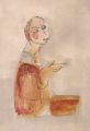 KatNr 529 Carl Rade, Fünf Skizzen und eine Spielfigur in der Art des indonesischen Wayang Kulit (Schattenspiel). No date.
