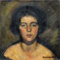 KatNr 136&nbsp;&nbsp; Georg Egmont Oehme, Bildnis einer jungen Frau en face. 1924.