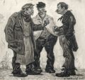 KatNr 1193   Wilhelm Ueberrueck, Drei Männer im Gespräch. 1915.