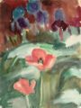 KatNr 445&nbsp;&nbsp; Gussy Hippold-Ahnert, Roter Mohn und Schwertlilien. 1948.