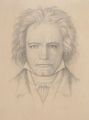 KatNr 714&nbsp;&nbsp; Erich Lindenau, Porträt Ludwig van Beethoven. 1930's.