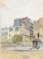 KatNr 505&nbsp;&nbsp; Arno Drescher "Paris Rue Lamarck" / Häuseransichten in Paris (?). 1965.