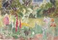 KatNr 401&nbsp;&nbsp; Erhard Hippold, Garten der Villa Sorgenfrei, Radebeul. Wohl um 1950.