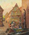 KatNr 071   Rudolf Poeschmann "Am Marktbrunnen". 1930's.