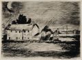KatNr 446 Erhard Hippold "Mondlandschaft" / Drei Ansichten aus der Lößnitz / Verschneite Stadtansicht. 1933.
