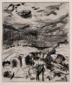 KatNr 446 Erhard Hippold "Mondlandschaft" / Drei Ansichten aus der Lößnitz / Verschneite Stadtansicht. 1933.