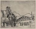 KatNr 446 Erhard Hippold "Mondlandschaft" / Drei Ansichten aus der Lößnitz / Verschneite Stadtansicht. 1933.