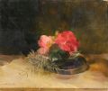 KatNr 035&nbsp;&nbsp; Arno Drescher, Stillleben mit Kamelienblüten. Wohl frühe 1950's.