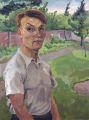 KatNr 114&nbsp;&nbsp; Erhard Hippold, Selbstbildnis im Garten der Villa Sorgenfrei (Radebeul). 1935.