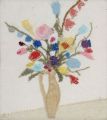 KatNr 435 Renate Drescher-Partheter, Blumenstrauß / Sommerblumen in einer Vase. Frühe 1950's.