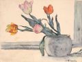 KatNr 308   Ernst Krantz, Stilleben mit Tulpen. Wohl frühe 1920's.