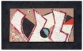 KatNr 144&nbsp;&nbsp; Erhard Hippold, Komposition mit schwarz-blauem Kreis und dunkelroten Konturen. 1969.