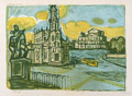 KatNr 502   Otto Dix "Hofkirche in Dresden". 1955.