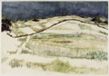 KatNr 505 Renate Drescher-Partheter "Sylt 1965" – Acht Landschaftsdarstellungen / Blühender Kirschbaum. 1965.
