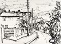 KatNr 654&nbsp;&nbsp; Erhard Hippold, Straße in Radebeul / Villa Sorgenfrei, Radebeul. 1946/ um 1946.