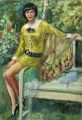 KatNr 57 Hans Clar, Junge Frau im Park / Vor der Hochzeit / Drei Damen. Wohl 1930's.