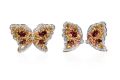 KatNr 1075   Demi Parure "Butterfly" mit Almandinen und Padparadscha Saphiren. Late 20th / 21st century.