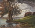 KatNr 106   Rudolf Poeschmann (Wiederholung nach Hermann Rüdisühli) "Morgenandacht". 1920er/ 1930's.