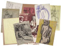 KatNr 284&nbsp;&nbsp; Lutz Fleischer, Neun Aktzeichnungen bzw. Interieurs. 1979/ 1980.