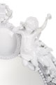 KatNr 855 Seltener großer Spiegel mit reichem plastischen Blüten- und Puttendekor. In der Art von Meissen. Wohl spätes 19. oder early 20th cent.