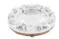 KatNr 855 Seltener großer Spiegel mit reichem plastischen Blüten- und Puttendekor. In der Art von Meissen. Wohl spätes 19. oder early 20th cent.