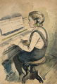KatNr 730   Kurt Schuster, Am Klavier. 1952.