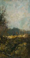 KatNr 090   Rudolf Höckner, Abendlicher Waldsaum. Wohl 1930's.