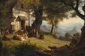 KatNr 66 Albert Zeh "Andacht vor einer Waldkapelle". 1855.