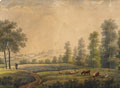 KatNr 21 Carl Ehrenfried Held, Die Pulvermühle im Plauenschen Grund / "Bey Potschappel" / "Burgstädtel in der Abendbeleuchtung". 1814 / 1834/ 1834.