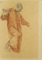 KatNr 408   Otto Greiner, Studie eines Mannes im roten Gewand. Wohl um 1900.